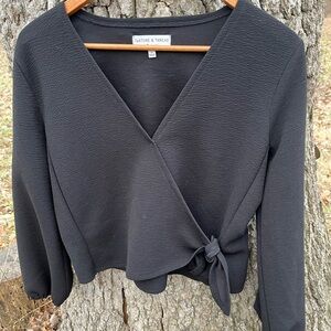 ⭐️Texture and Thread Madewell Wrap Blouse in size S